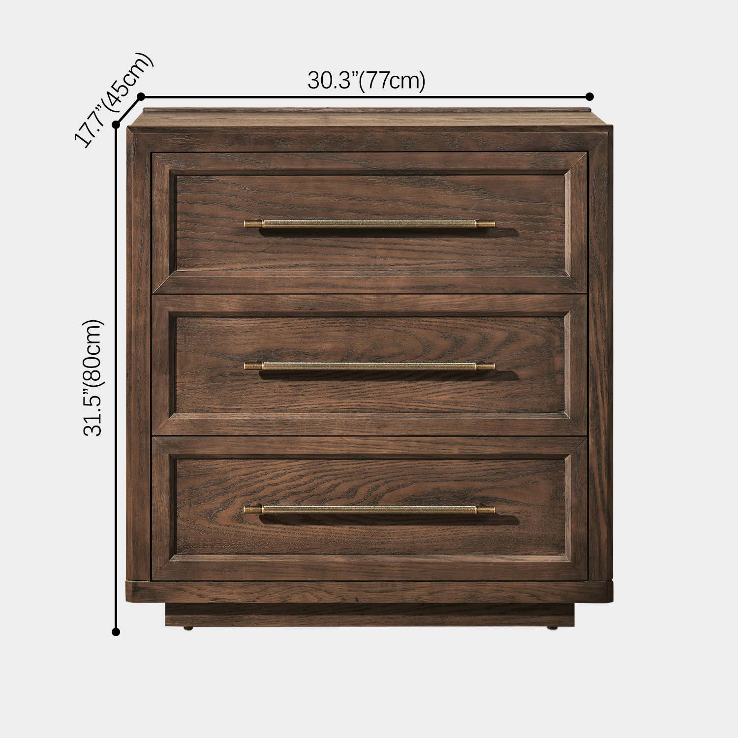 Alvar 30″ Oak 3-Drawer Chest