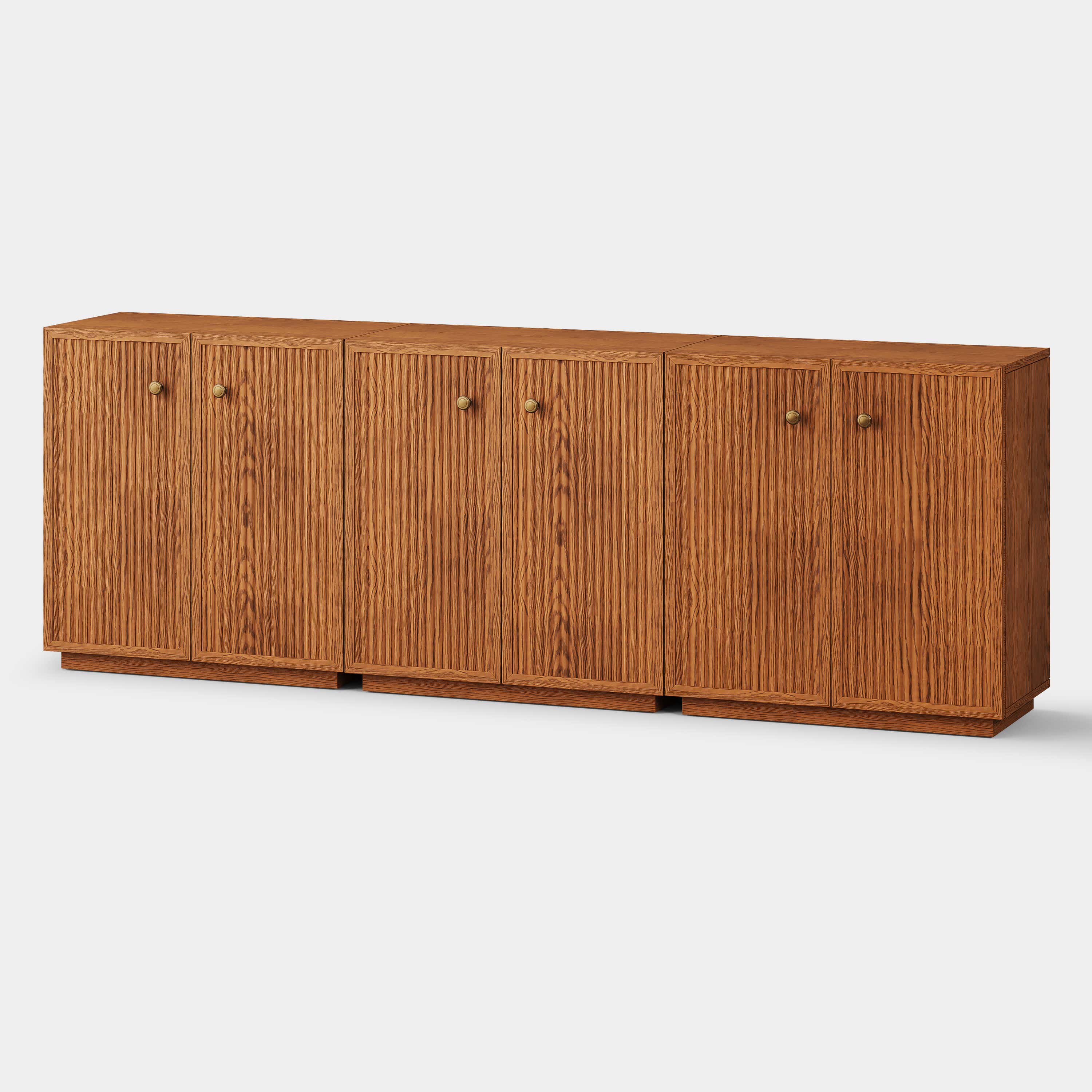 Avery Oak Modular Media Console 90"W(Set of 3)