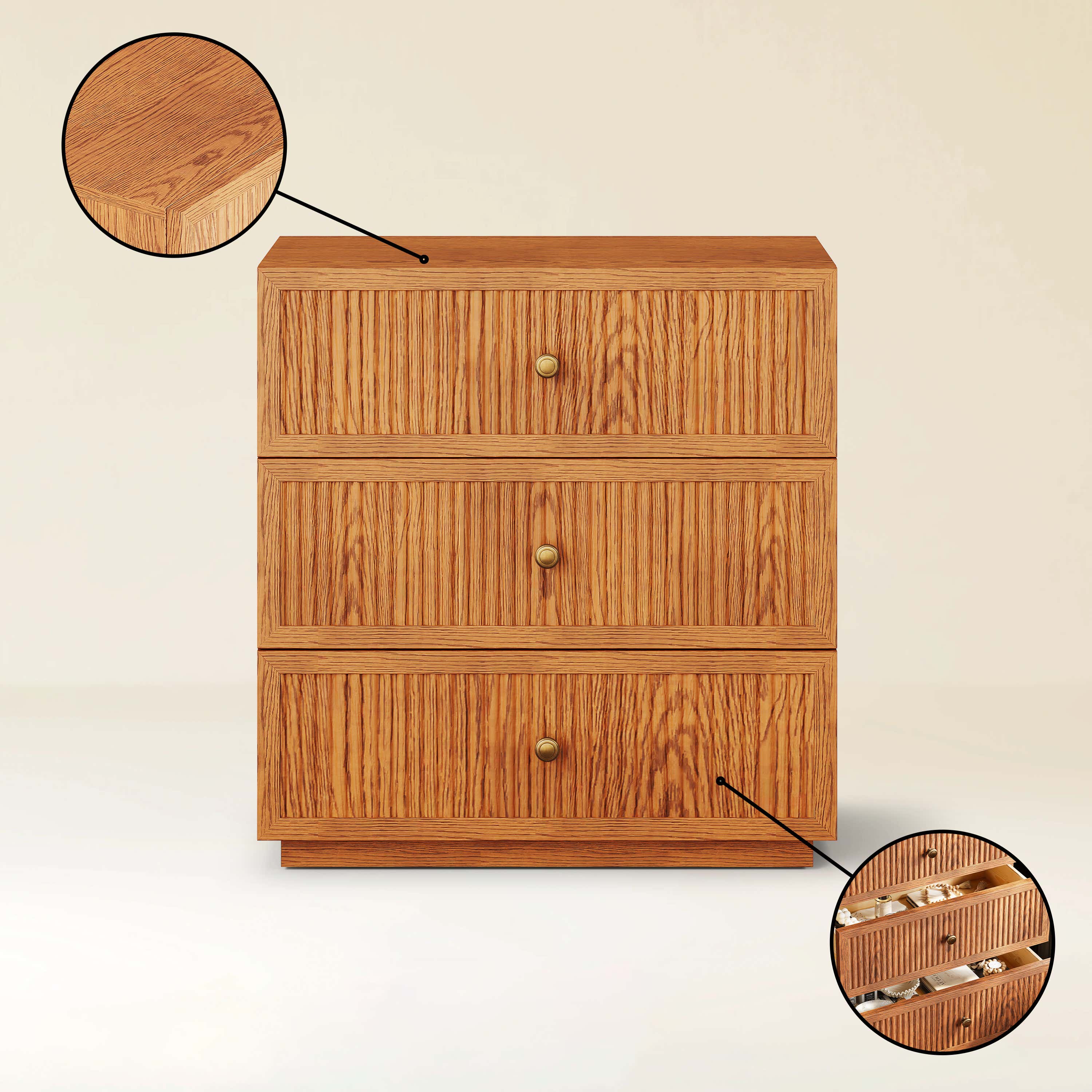 Avery Oak Drawer 30"W