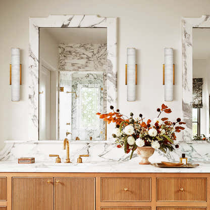 Sylvia Palladian Alabaster Wall Sconce 20"H