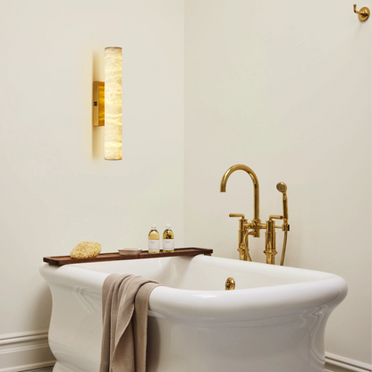 Sylvia Palladian Alabaster Wall Sconce 20"H