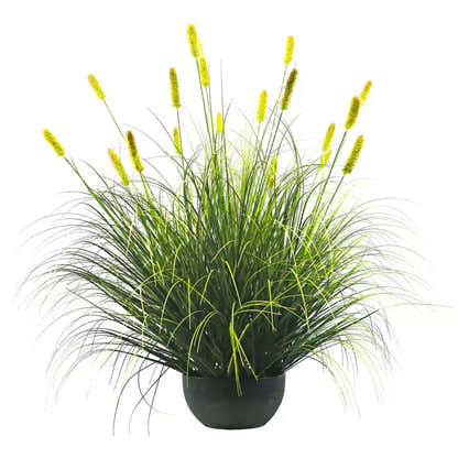 Artificial 20-Head Short Pine Grass with Curved-Straight Onion Grass Bonsai 110cm H