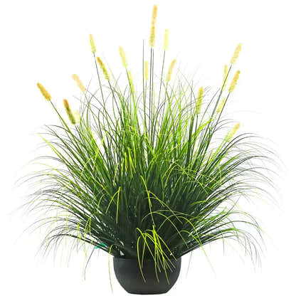 Artificial 20-Head Short Pine Grass with Curved-Straight Onion Grass Bonsai 110cm H