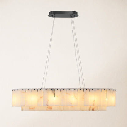 Sawyer Alabaster Oval Chandelier 40"