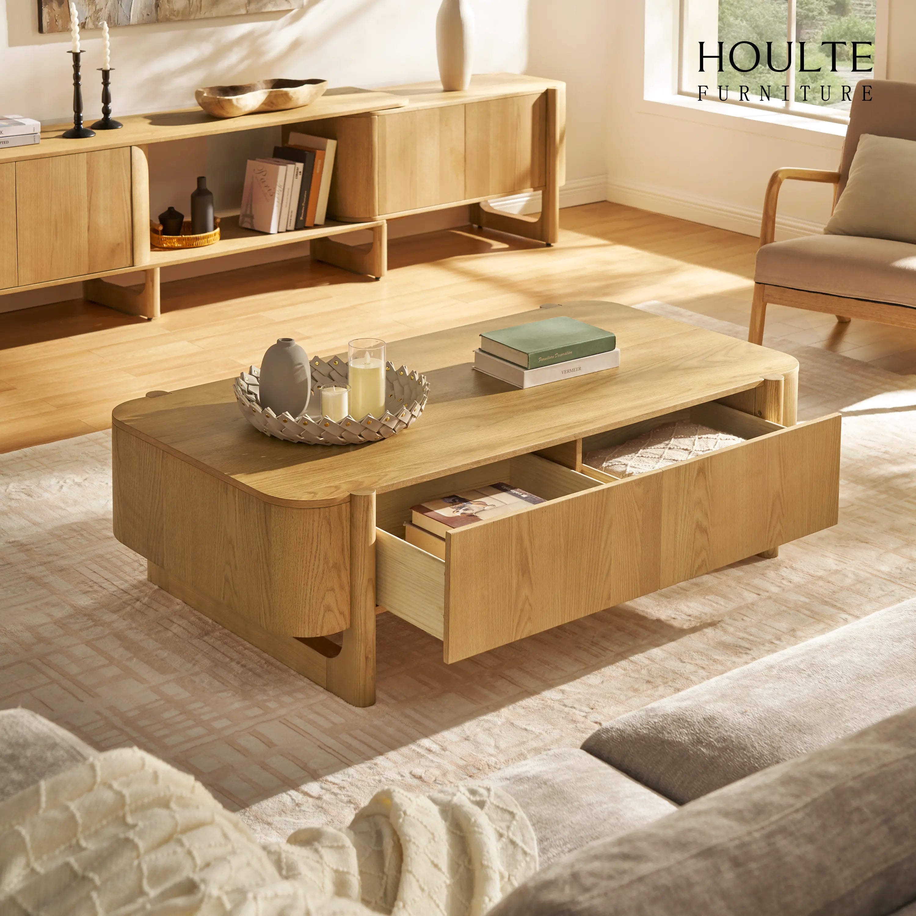 Silas Extendable TV Stand and Coffee Table Set