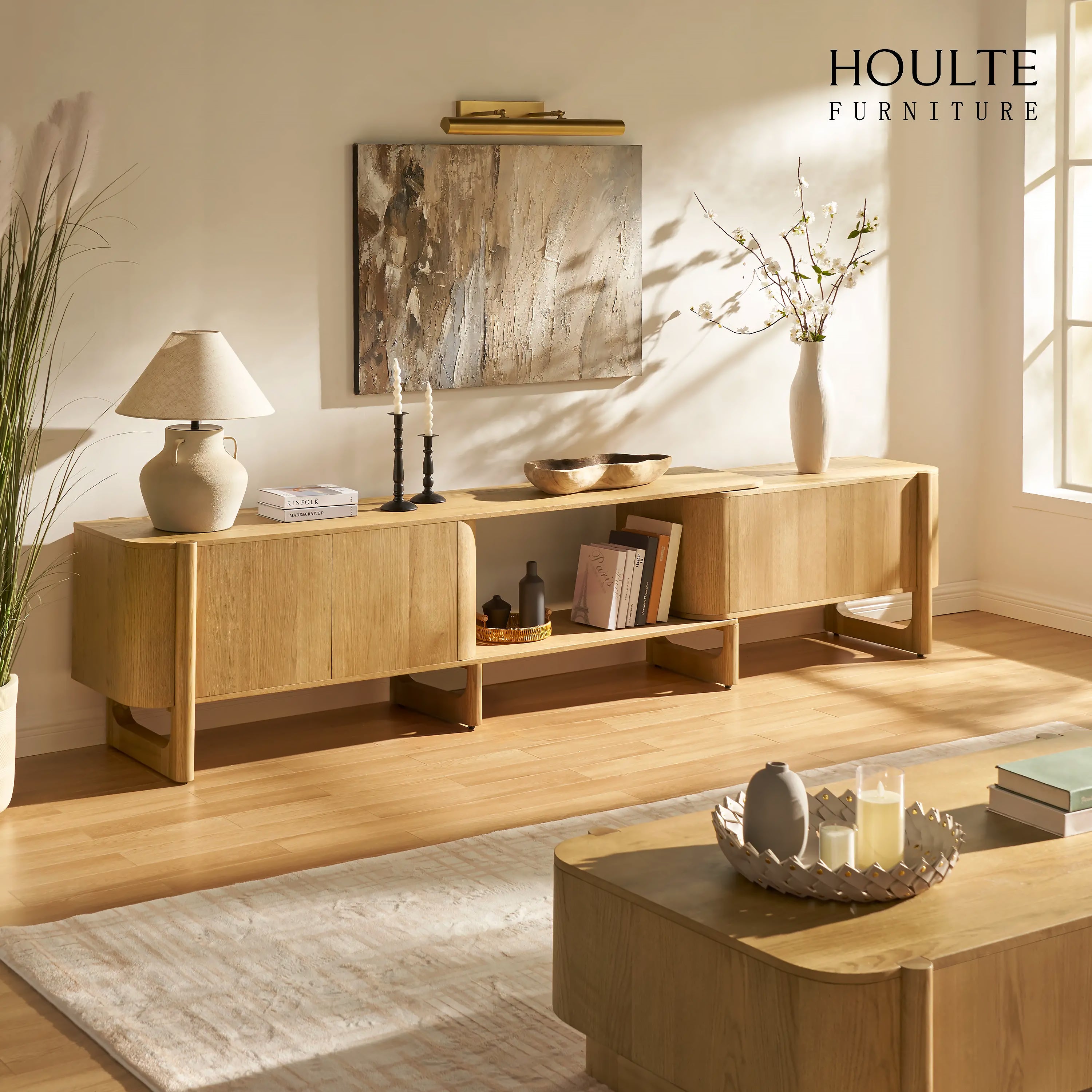 Silas Extendable TV Stand and Coffee Table Set