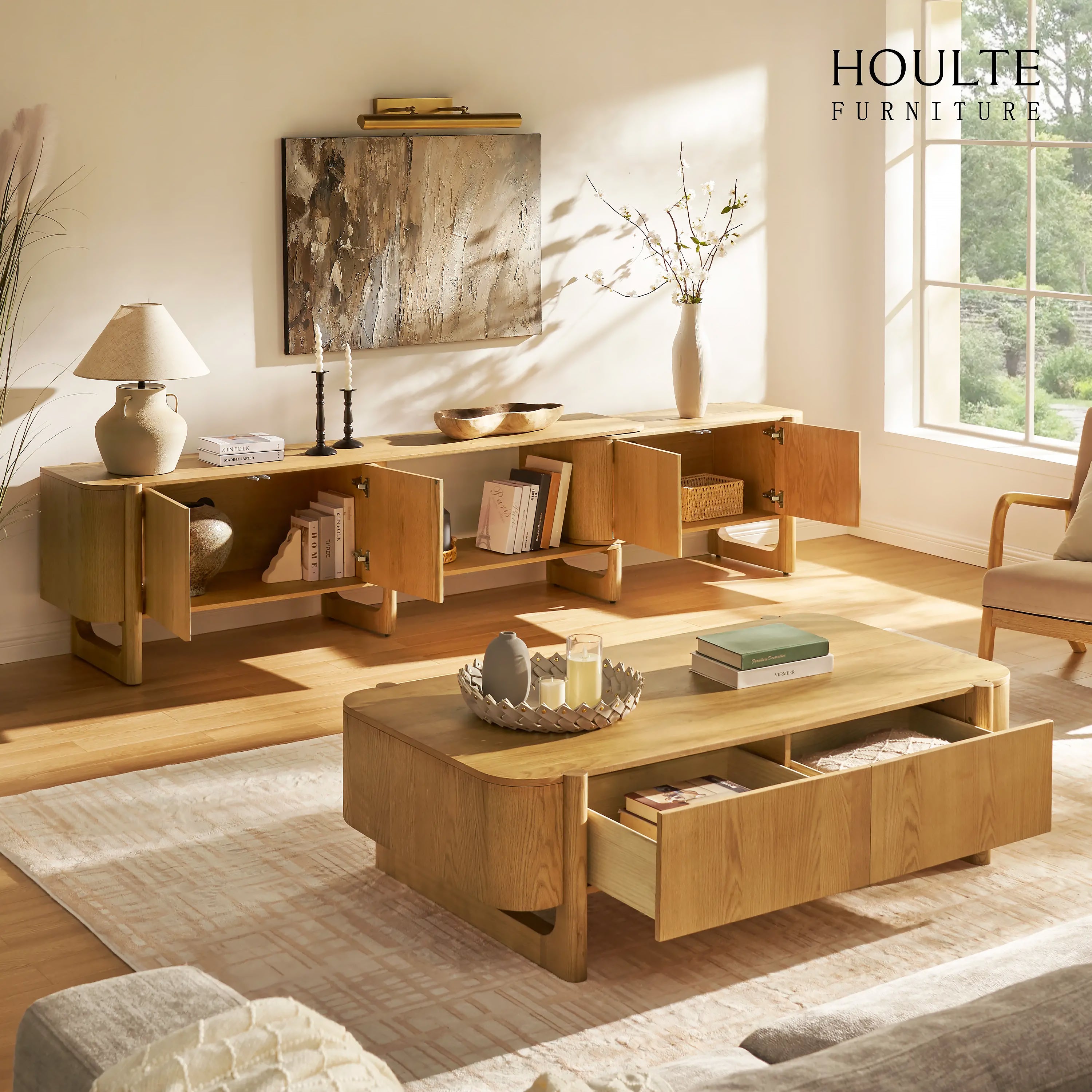 Silas Extendable TV Stand and Coffee Table Set