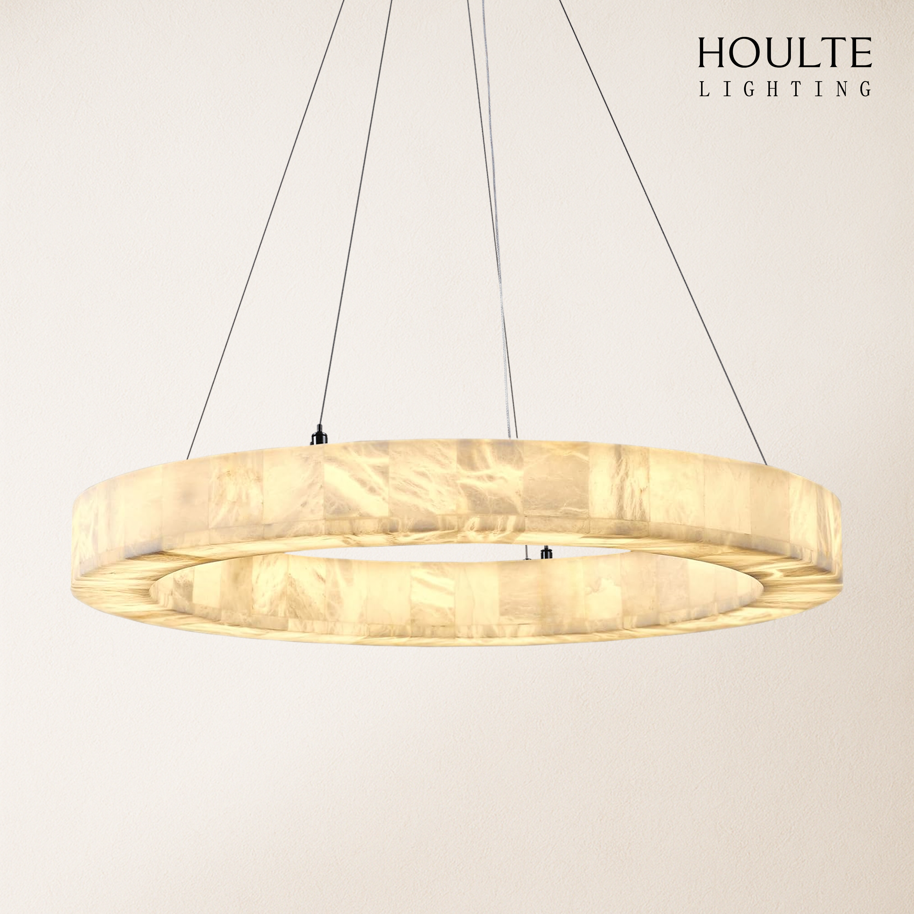 Soluna Alabaster Halo Chandelier 30"D