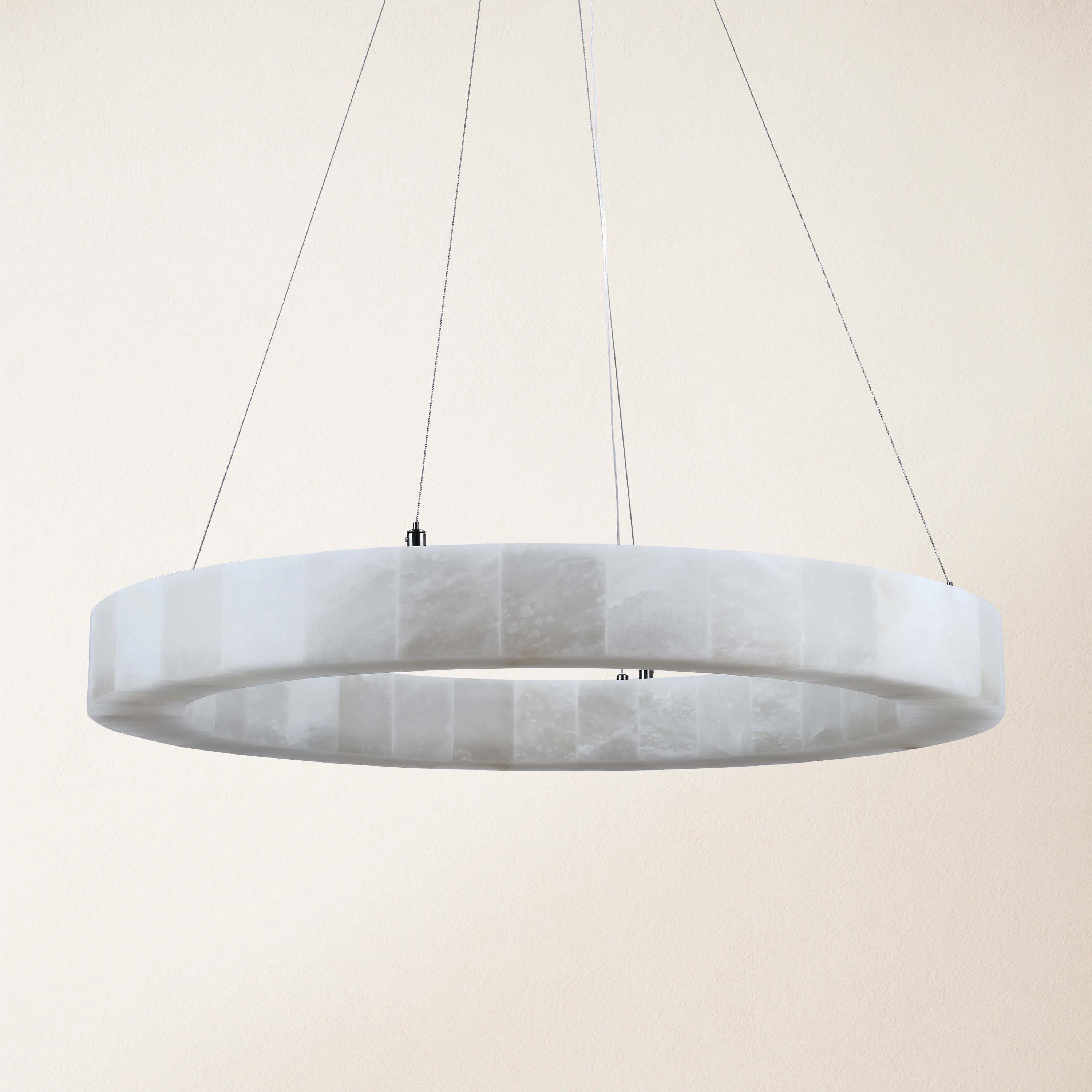 Soluna Alabaster Round Chandelier 30"D