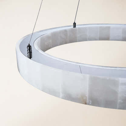 Soluna Alabaster Round Chandelier 30"D