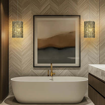 Stellar Beads Pendant Lights Smoke Clear 12"