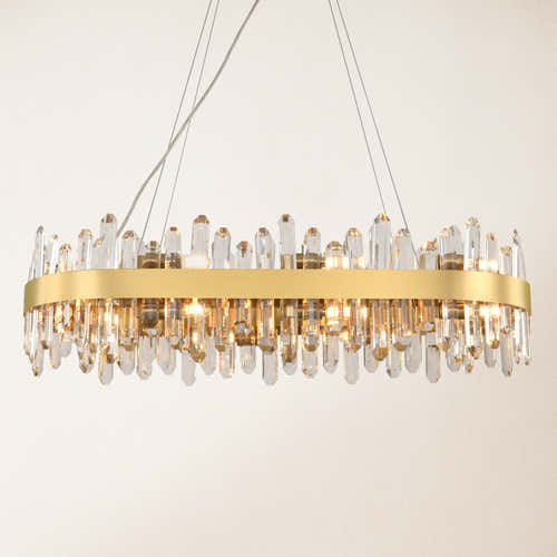 Stellara Crystal Strip Oval Chandelier 36"W
