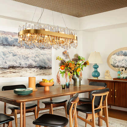 Stellara Crystal Strip Oval Chandelier 36"W