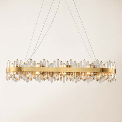 Stellara Crystal Strip Oval Chandelier 52"W