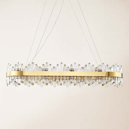 Stellara Crystal Strip Oval Chandelier 52"W