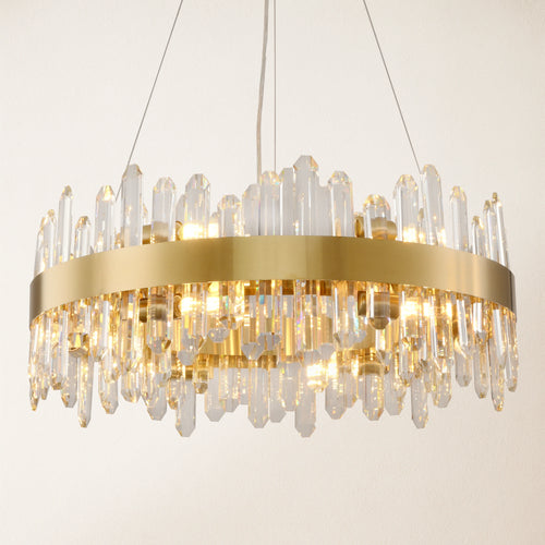 Stellara Crystal Strip Round Chandelier 24"D