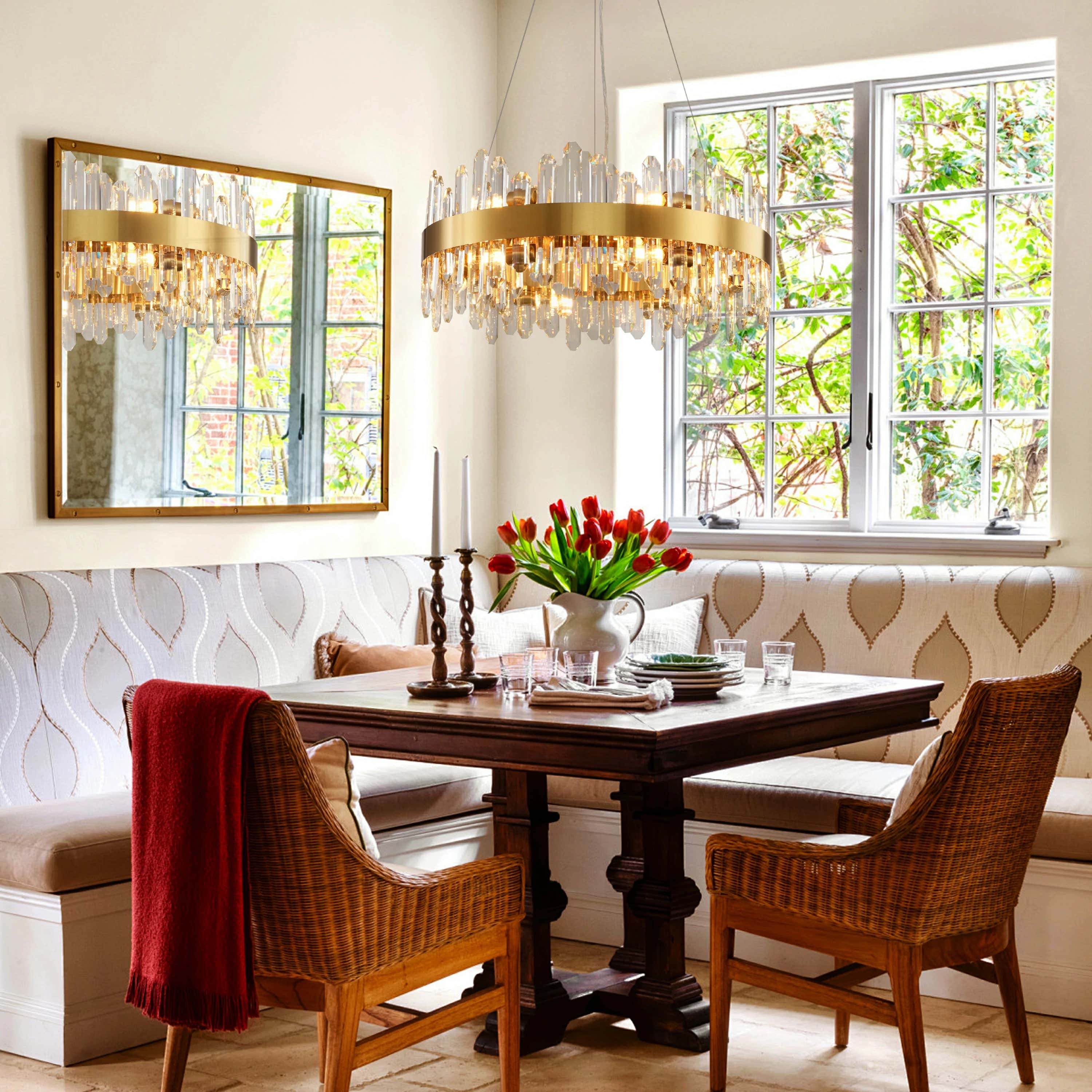 Stellara Crystal Strip Round Chandelier 24"D