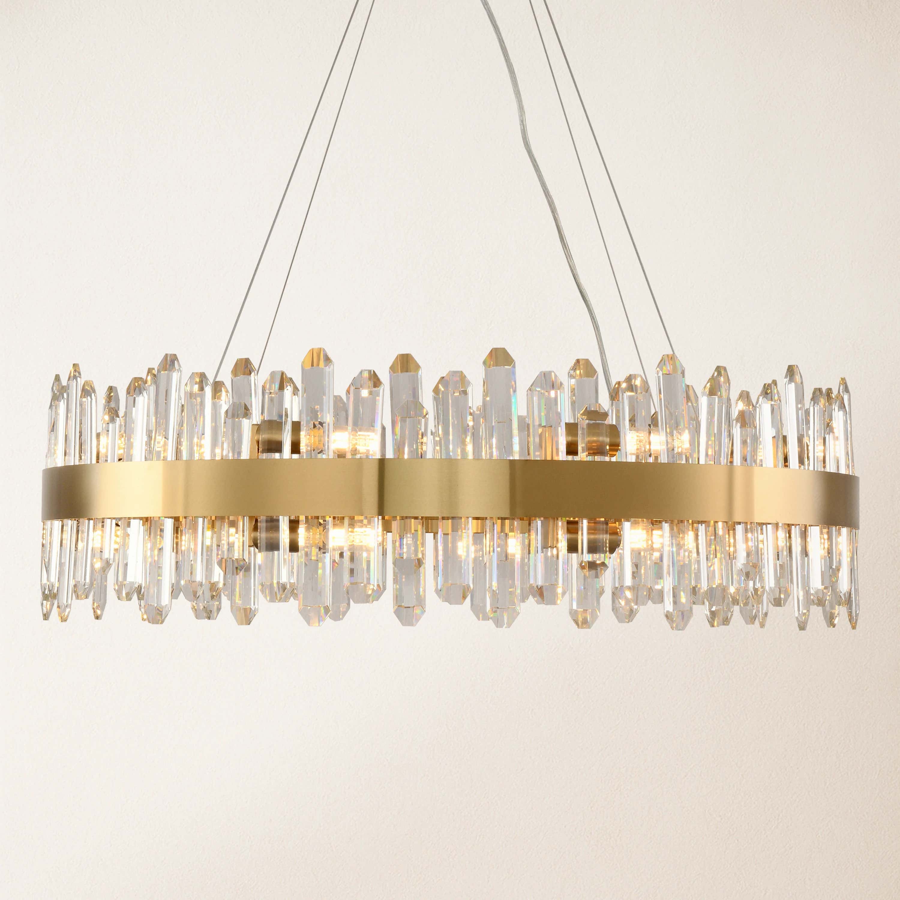 Stellara Crystal Strip Round Chandelier 32"D