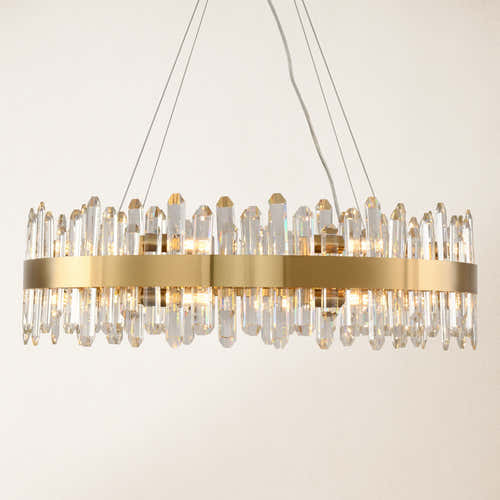 Stellara Crystal Strip Round Chandelier 32"D