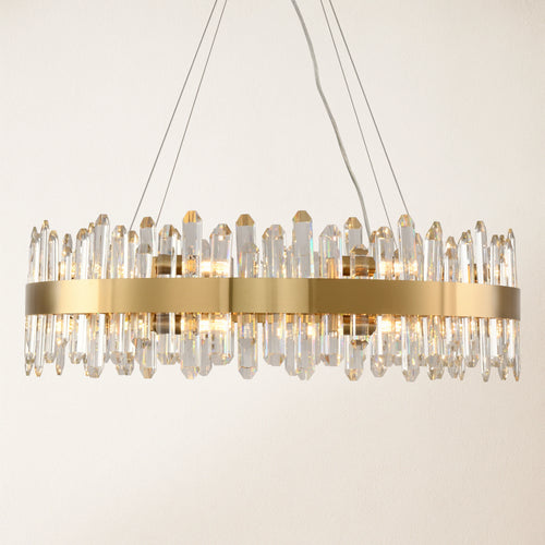 Stellara Crystal Strip Round Chandelier 32"D