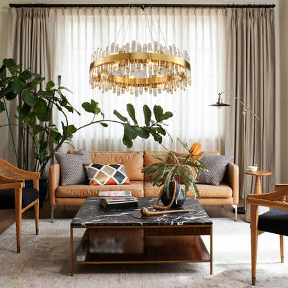 Stellara Crystal Strip Round Chandelier 32"D