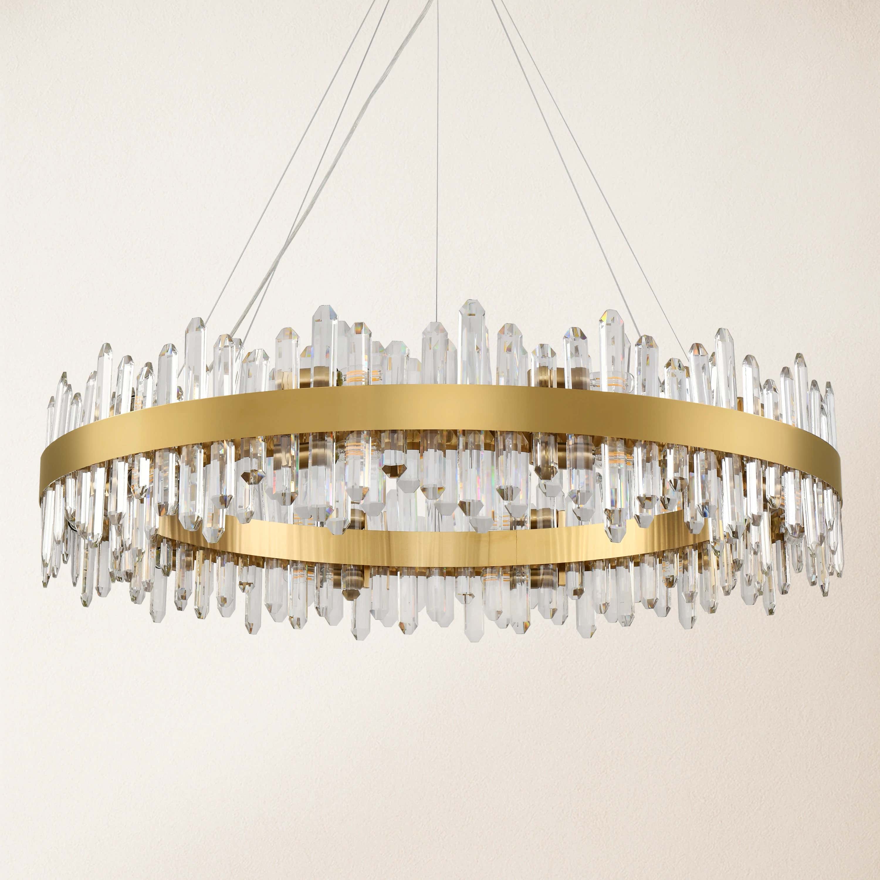 Stellara Crystal Strip Round Chandelier 40"D