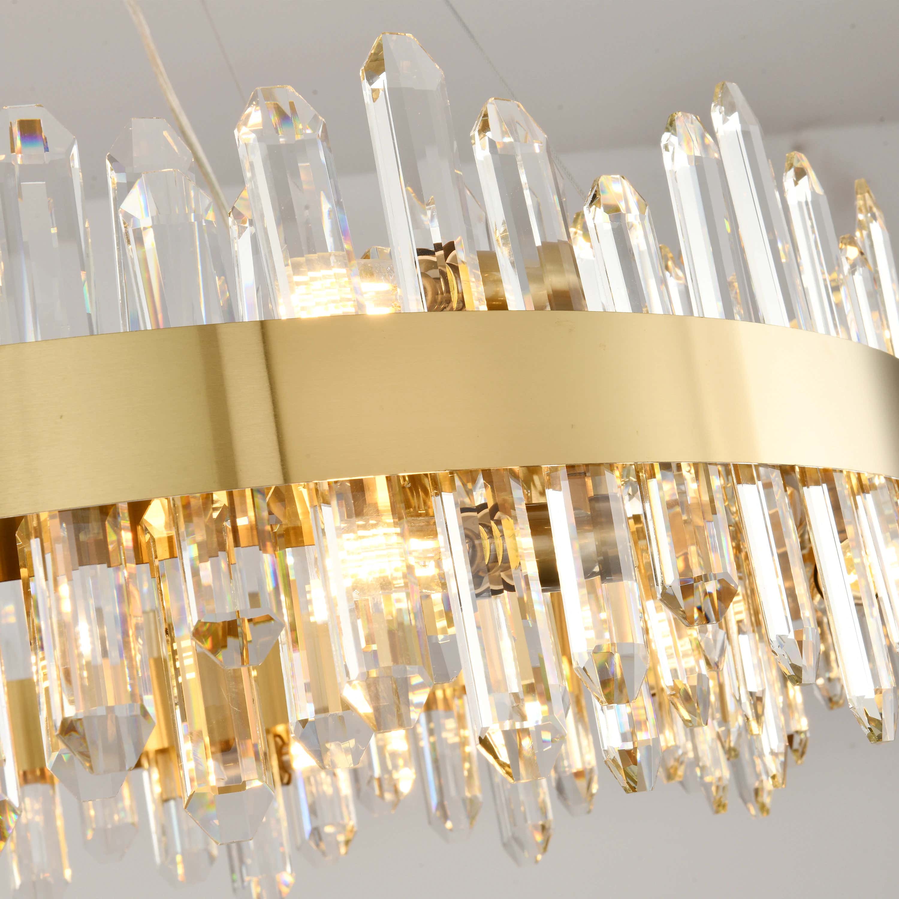 Stellara Crystal Strip Round Chandelier 24"D