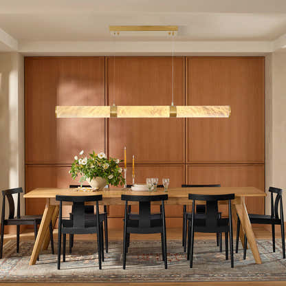Sylvia Alabaster Linear Chandelier 47"