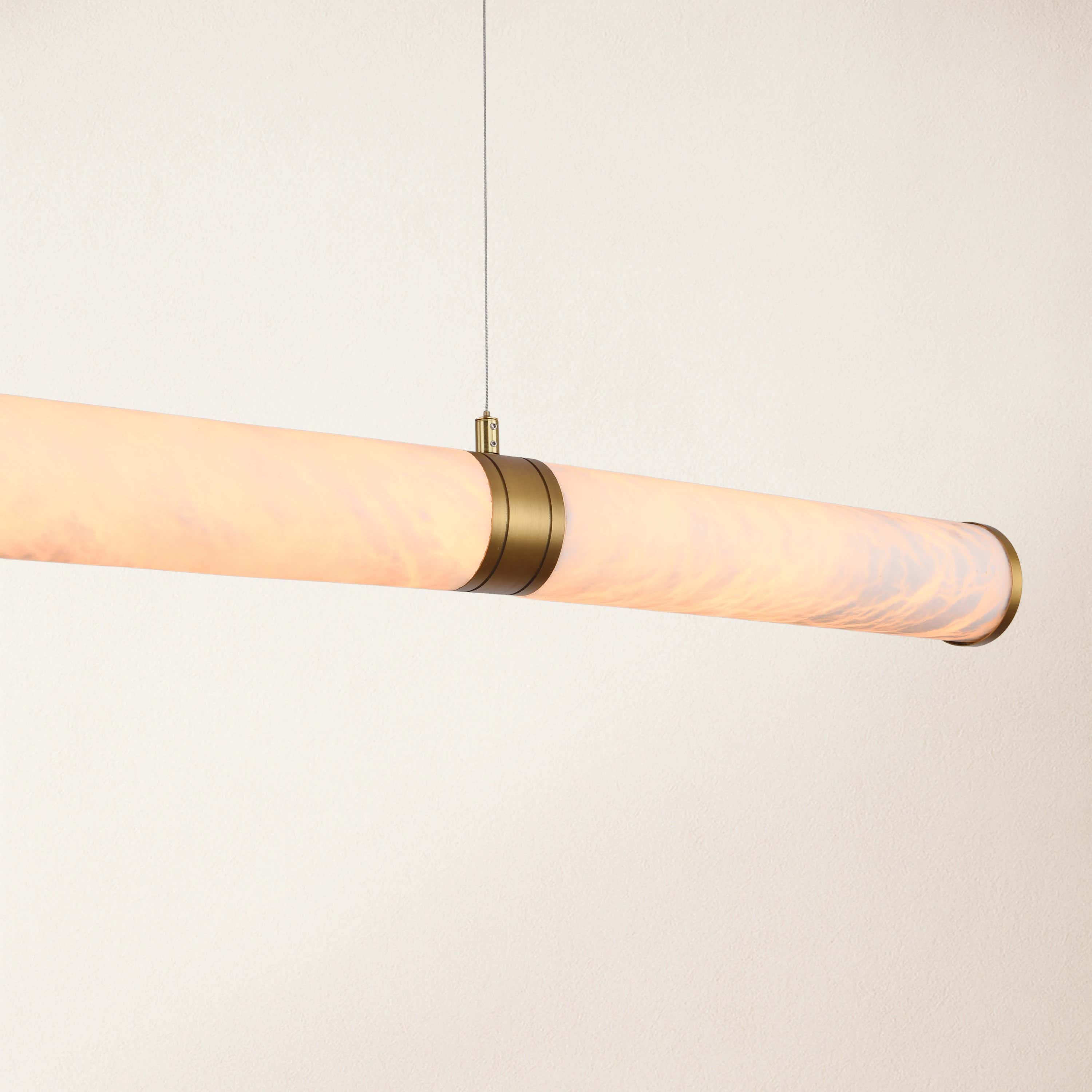 Sylvia Alabaster Linear Chandelier 47"