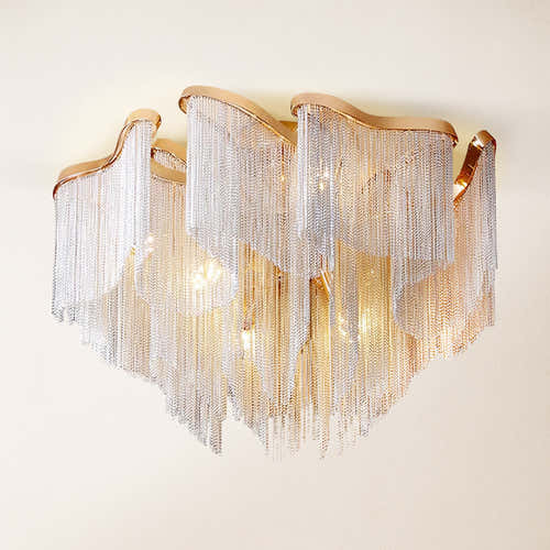 Teresa Cadena Chain Tassel Flush Mount 31"W