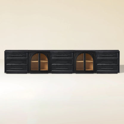 Alvar Arched 157.5″ Oak Modular Media Console(Set of 5)