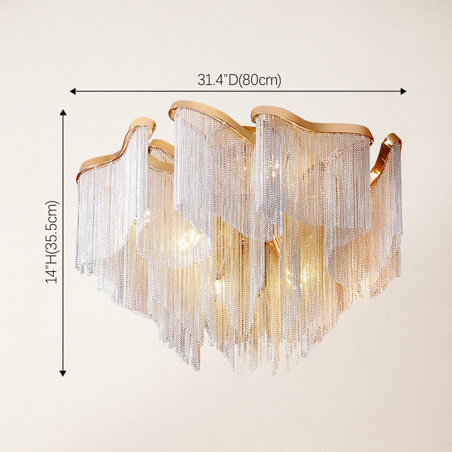 Teresa Cadena Chain Tassel Flush Mount 31"W