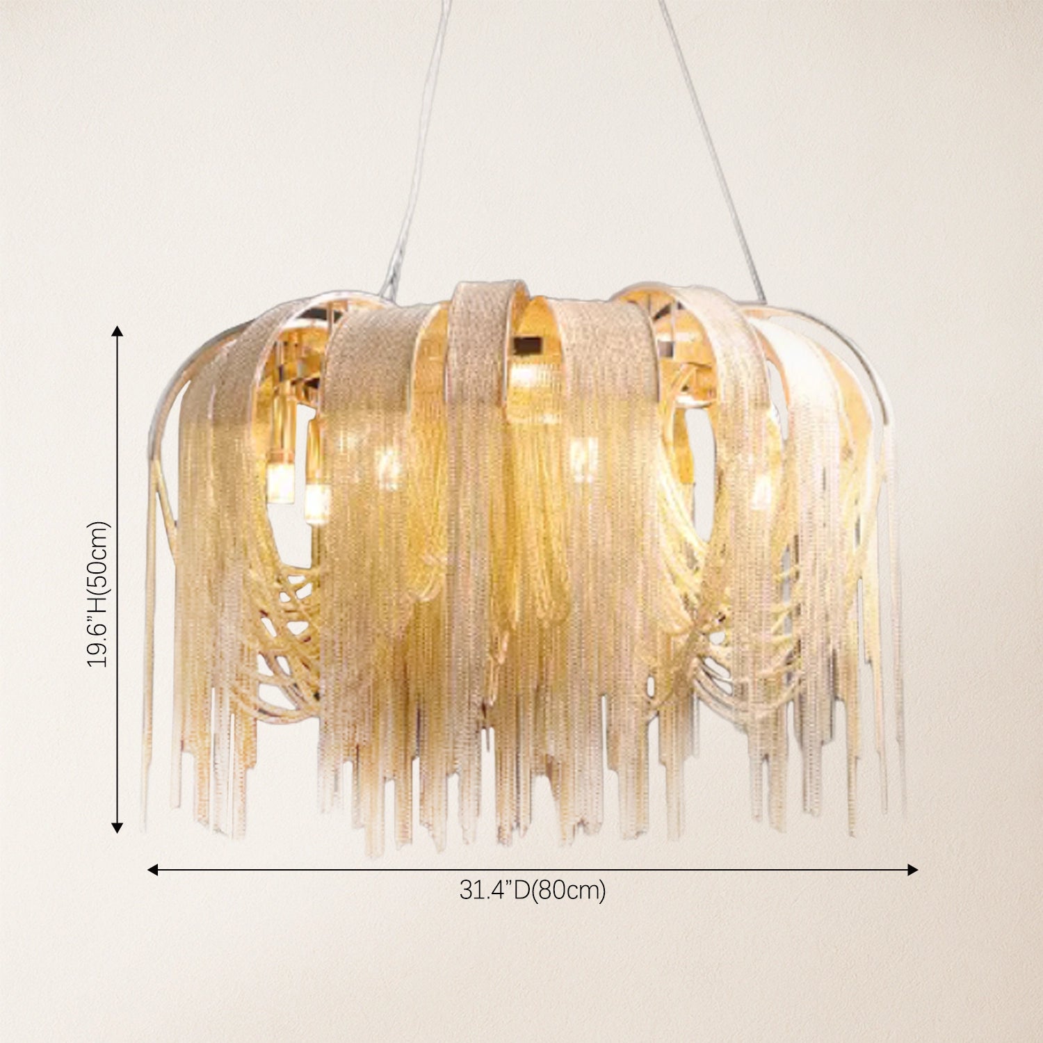 Teresa  Cadena Chain Tassel Modern Chandelier 31" D