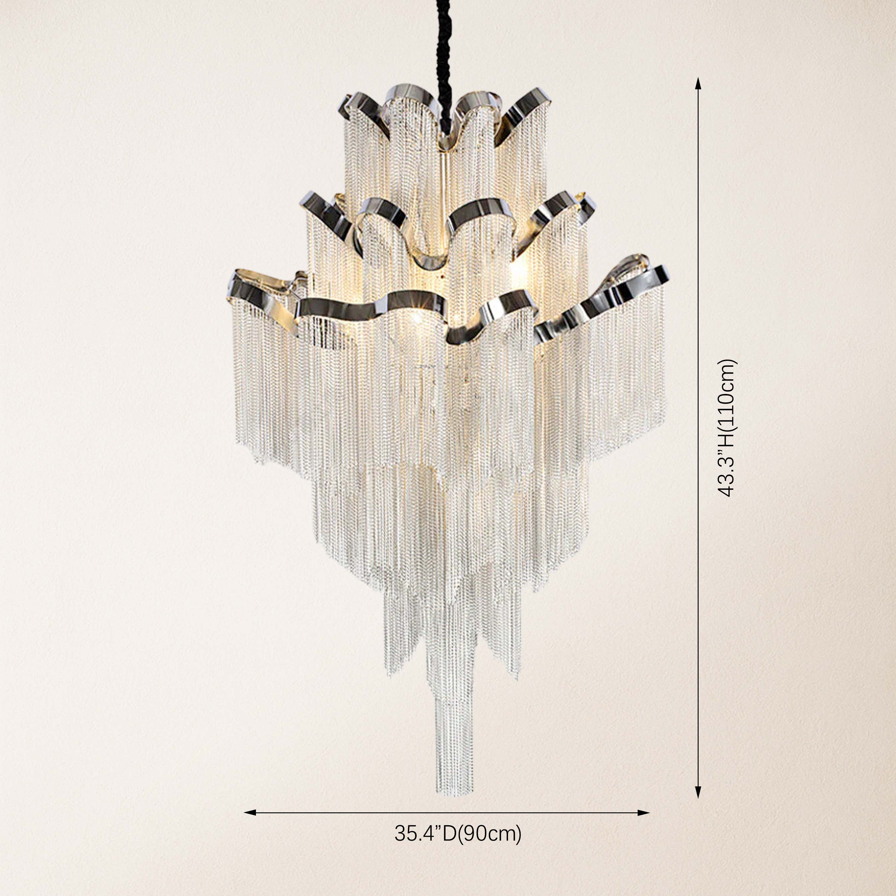 Teresa Cadena Metal Tassel Chandelier 35"W