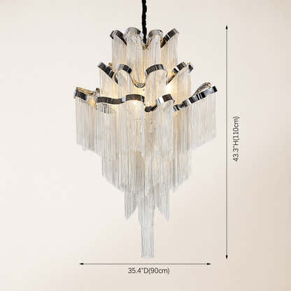 Teresa Cadena Metal Tassel Chandelier 35"W