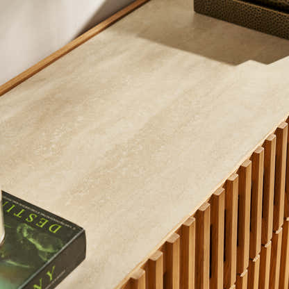 Isla Oak Sintered Stone Media Console 80"