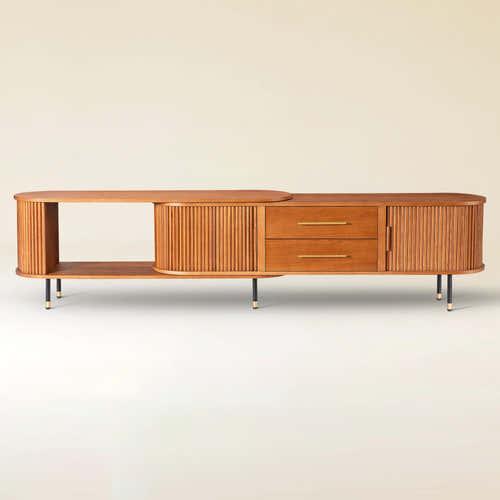Ewan Oak Extendable Media Console 79" to 110"