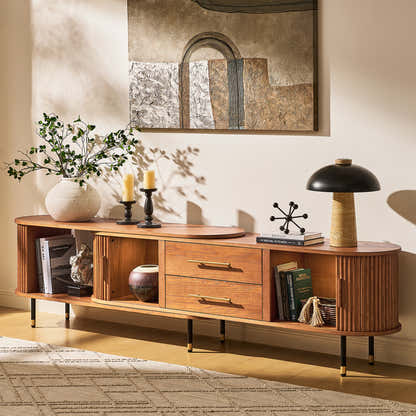 Ewan Oak Extendable Media Console 79" to 110"