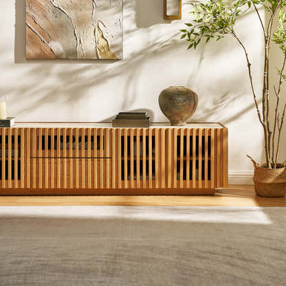 Isla Oak Sintered Stone Media Console 80"