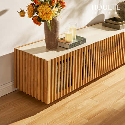 Isla Oak Sintered Stone Media Console 80"