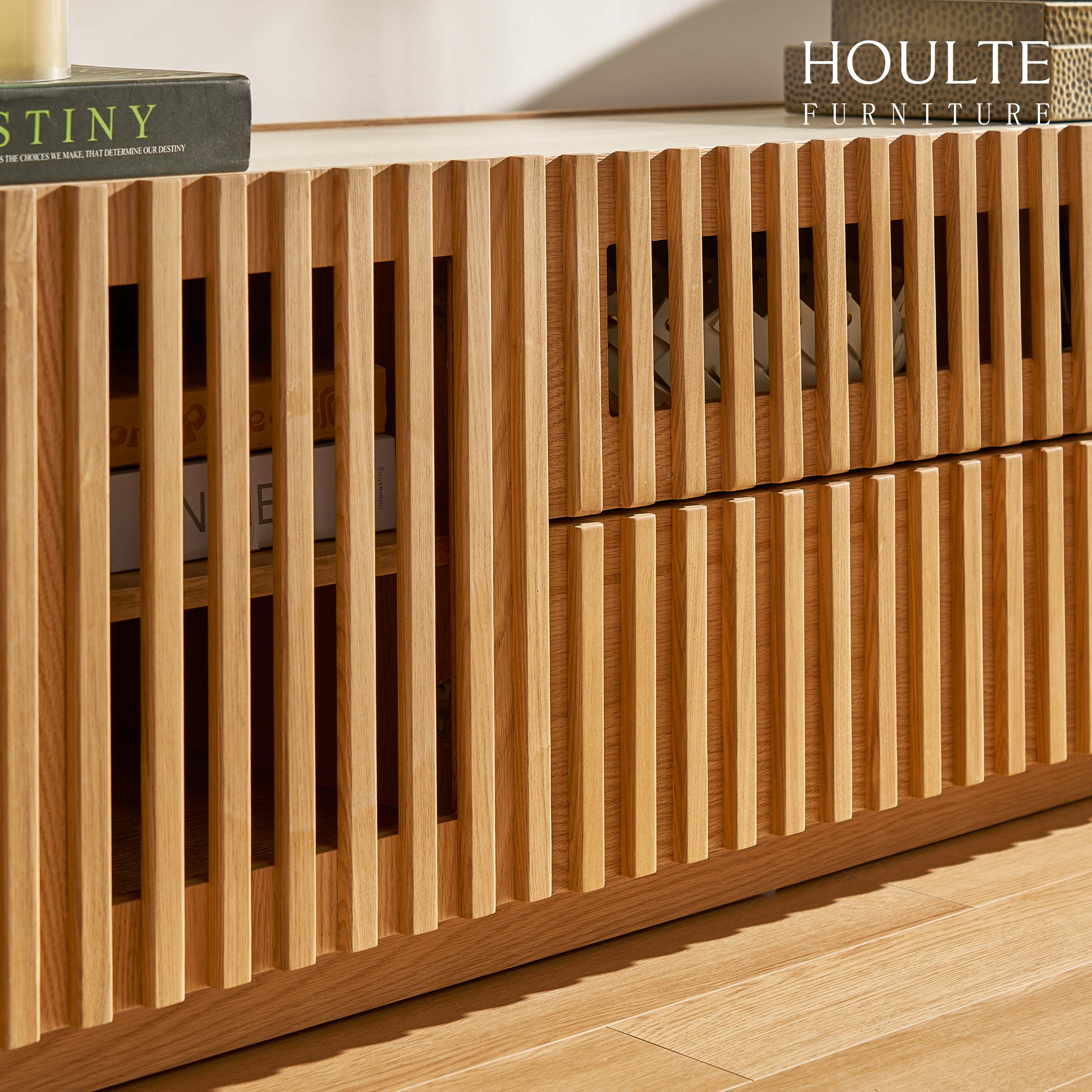 Isla Oak Sintered Stone Media Console 80"