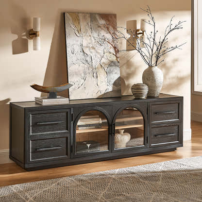 Alvar Oak Media Console 80"W