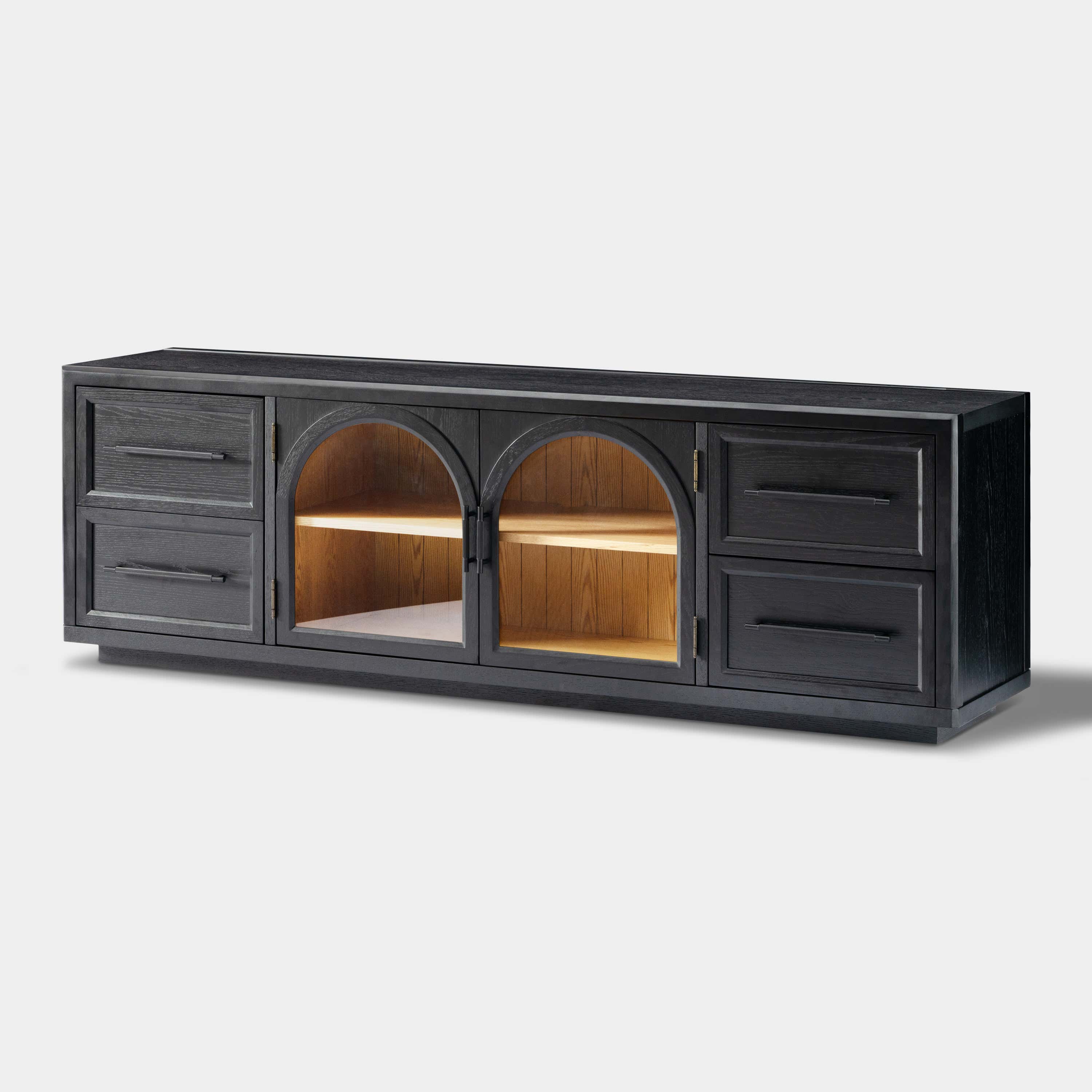 Alvar Oak Media Console 80"W