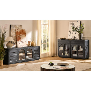 Alvar Arched 32" Oak Storage Cabinet with Drawers