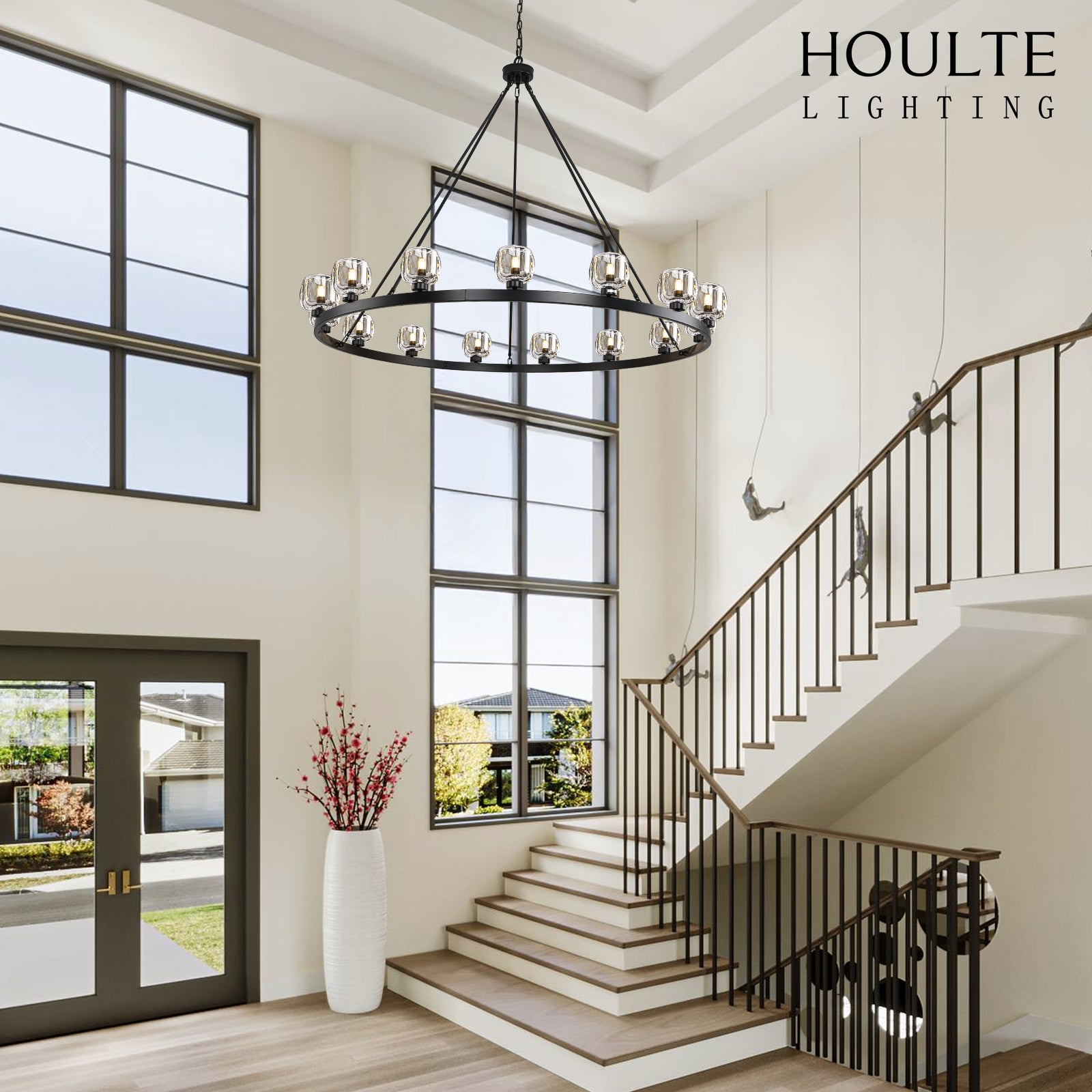 Vellum Round Chandelier 59"D