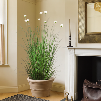 Artificial 15-Head Cosmos with Curved Onion Grass Bonsai 170cm H