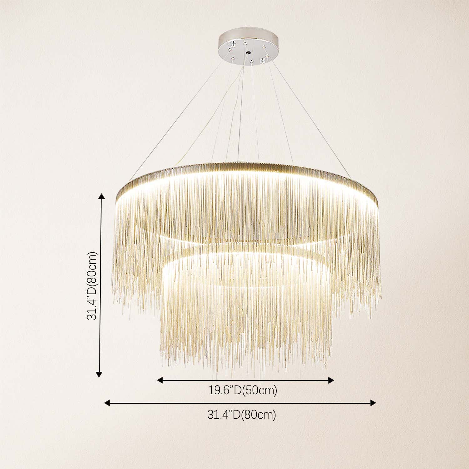 Teresa Cadena Steel Tassel Modern Chandelier 32"W