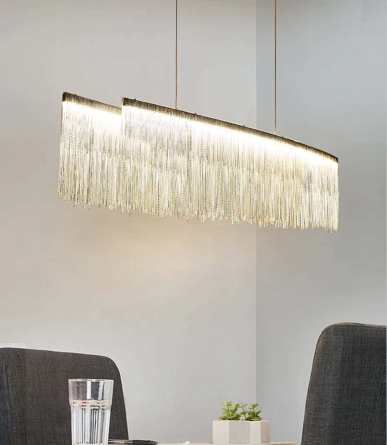Teresa Cadena Metal Tassel Dining Room Light 47"W
