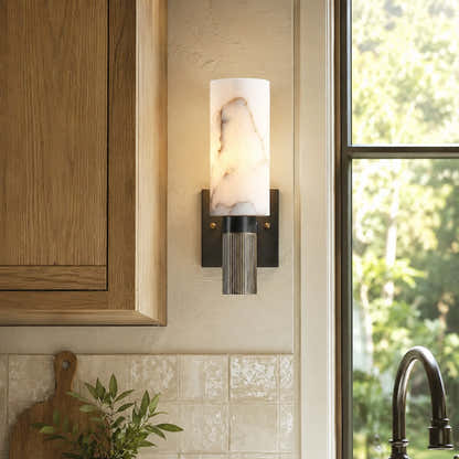 Xelora Alabaster Torch Wall Sconce