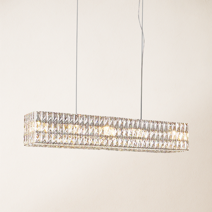 Mia Rectangular Crystal Chandelier 73"W